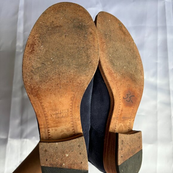 Women's Navy Blue Suede Johnston & Murphy Booties - Picture 6 of 6